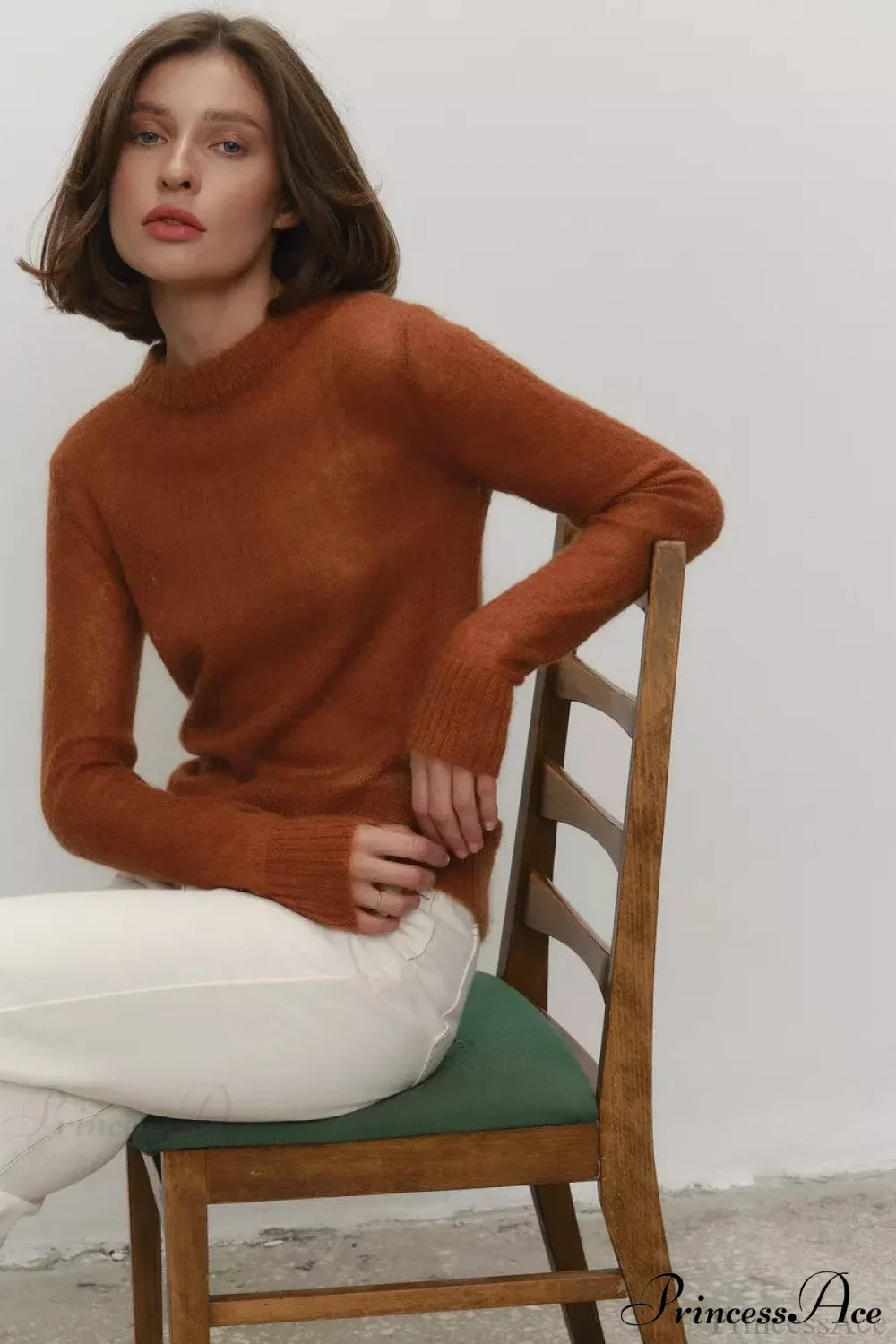 Candy Pastels Sheer Crew Neck Lightweight Knit Top