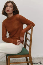 Candy Pastels Sheer Crew Neck Lightweight Knit Top