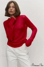 Candy Pastels Sheer Crew Neck Lightweight Knit Top