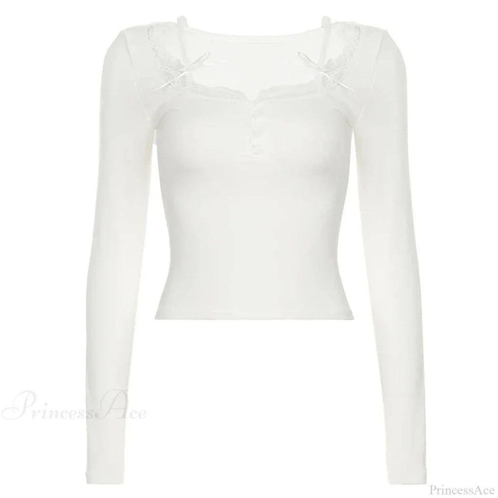 Casual Lace Trim Halter Slim Solid Square Collar Knit Top