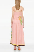 High Waist Print Cami Casual Maxi Dress