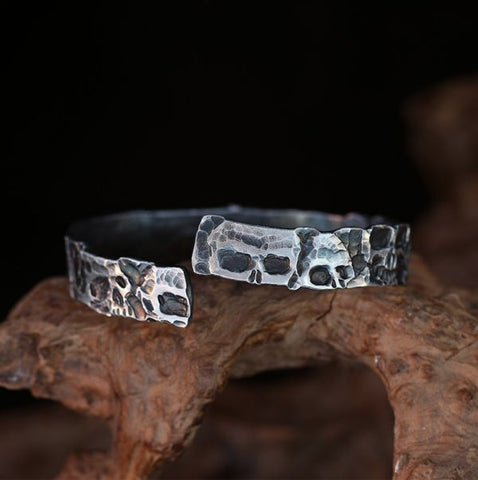 Sterling Silver Vintage Pure Skull Bracelet