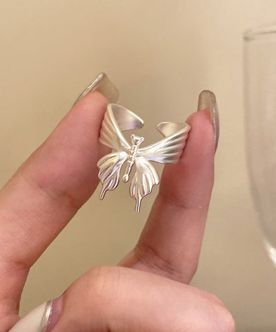 Anillos de apertura de mariposa de cobre y seda fina 