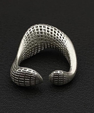 Anillos huecos de plata esterlina de seda fina 