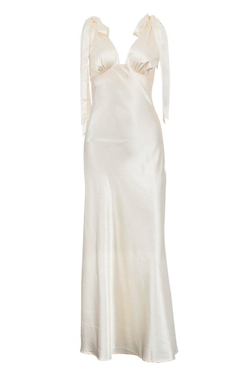Elegant Backless Tie Bodycon Maxi Dress