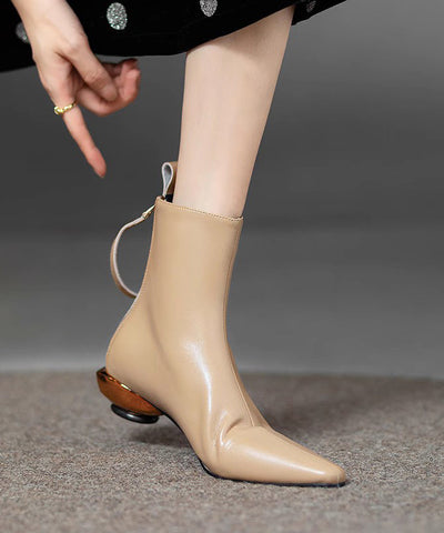 Edle schwarze Stiefel mit Reißverschluss und spitzer Zehenpartie 