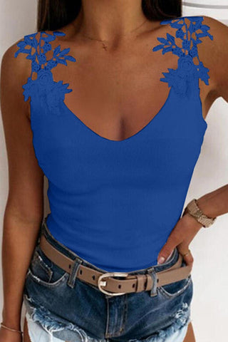 Tops casuales de moda con cuello en V y parches sólidos (4 colores) 