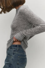 Mohair Round Neck Knit Top