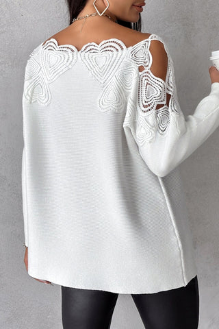 Tops casuales de cuello redondo con parches ahuecados y sólidos 