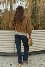Vintage Suede Zip Front Relaxed Jacket