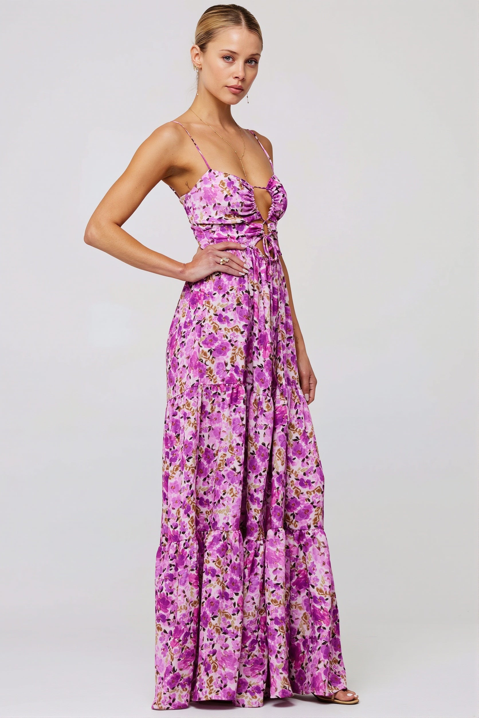 Floral Splice Swing Cami Maxi Dress