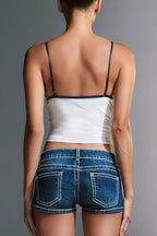 Chic Minimal White Crop Cami Top