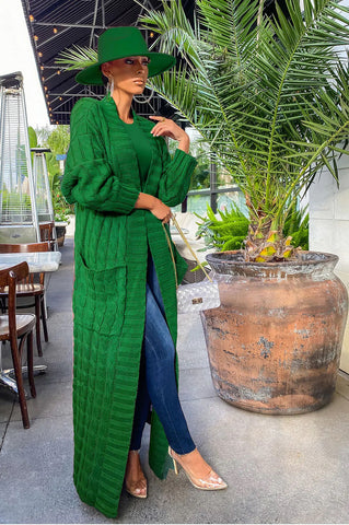 Drop It Shoulder Sleeve Maxi Sweater Cardigan