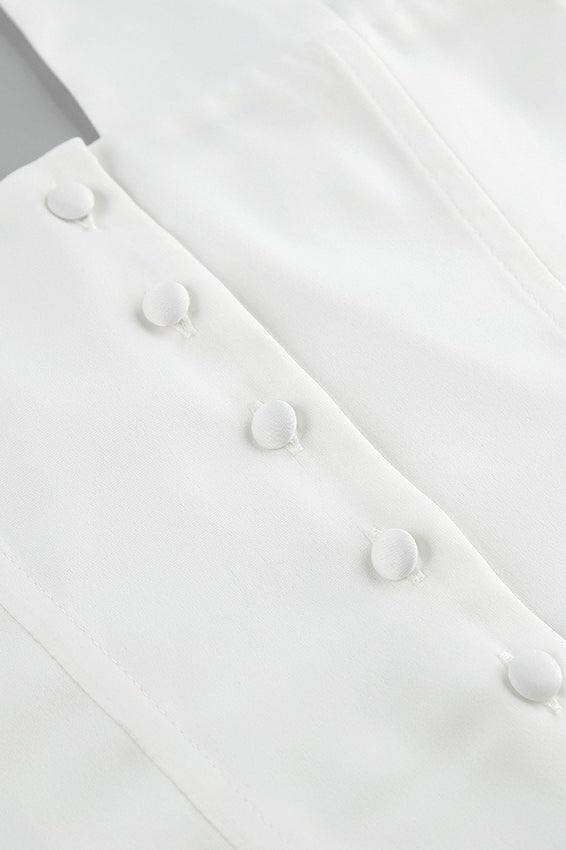 Sexy Solid Button Down Deep V Halter Top