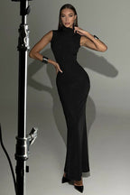 Sleeveless High Neck Maxi Dress
