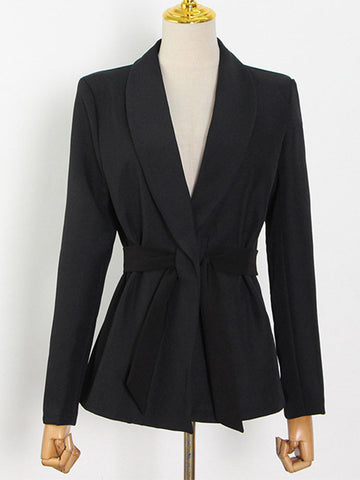 TARUXY Damen-Anzugset mit Schnürung, schmaler Blazer, Herbst, weiß, hohe Taille, modische Hose, Straße, lässige Bürohose, 2-teiliges Outfit-Set 