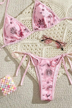 Ditsy Floral Sequin Sexy Bikini Set