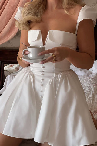 Evelyn Sweetheart Plissiertes Minikleid 