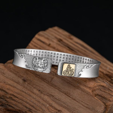 Sterling Silver Six Character Truth Chinese Zodiac Bracelet