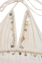 Halter Tassel Solid Long Boho Dress