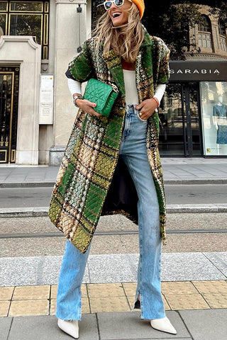 Abrigo oversize con estampado retro Keeping It Real 