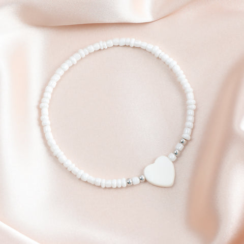 Perlenherz Halskette Ring Armband 