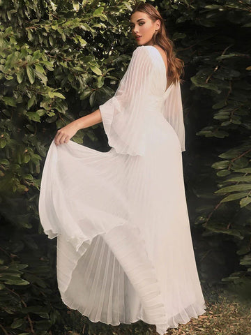 Vestido de fiesta de cumpleaños con escote en V y mangas ilusión para graduación, vestidos midi 