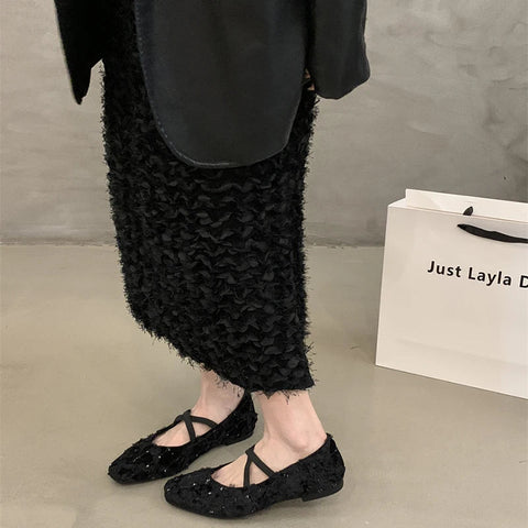 Retro Style Slip On Women Ballet Flats Fashion Elegant Cross Ladies Comfort Soft Sole Mary Jane Shoes