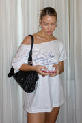 Casual Letter Off Shoulder Loose T-Shirt