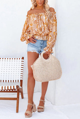 Blusa con hombros descubiertos y estampado Coastal Cove 