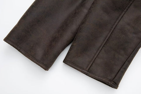 Damen Kleidung Pelz Langarm Kragen Doppelseitige Jacke Mantel Damen Mantel 