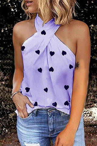 Tops halter con abertura y estampado urbano de moda (7 colores) 