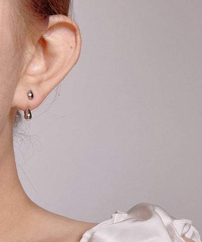 Boho Sterling Silver Water Drop Stud Earrings
