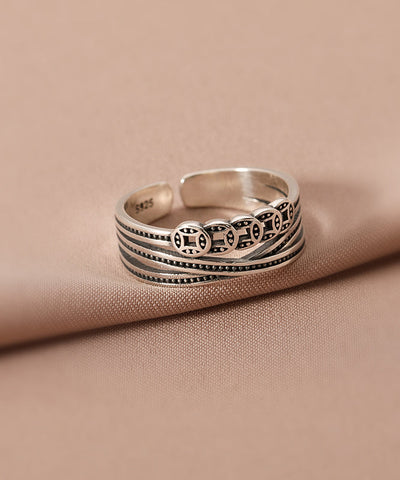 Anillos vintage de monedas de cobre y plata de ley 