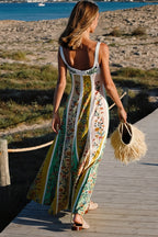 Floral Splice Loose Swing Maxi Dress