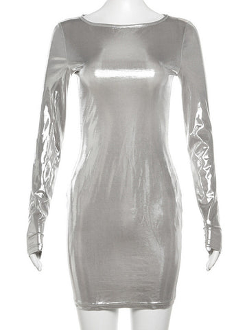 Vestido corto de manga larga para mujer, primavera otoño 2024, para fiesta y club, estilo urbano 
