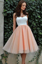 Vestido de fiesta sexy con tirantes de tul corto para baile de graduación