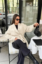 Chic Suede Long Sleeve Jacket Coat