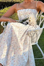 Chiffon Pleated Floral Off Shoulder Maxi Dress
