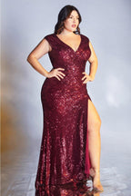 Vestido de fiesta formal largo de talla grande