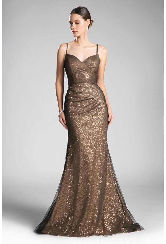 Langes Pailletten-Abendkleid in Übergröße