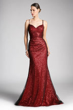 Langes Pailletten-Abendkleid in Übergröße