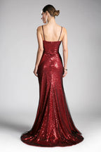 Langes Pailletten-Abendkleid in Übergröße