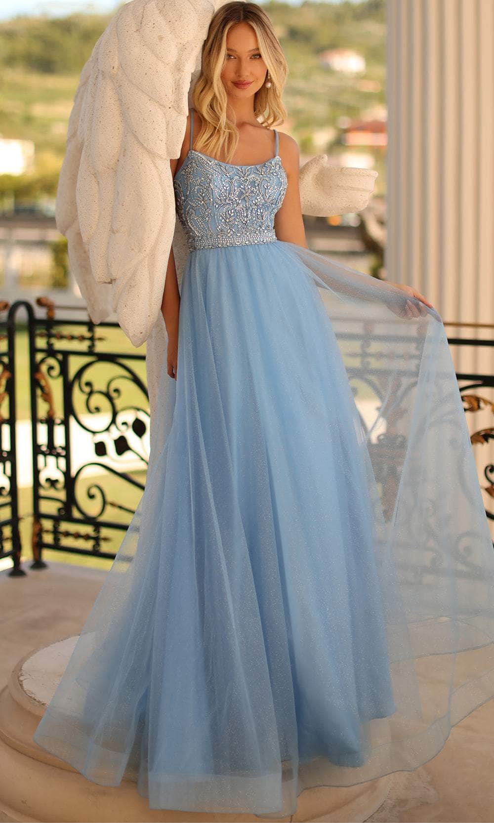 Perlenbesetztes A-Linien-Abendkleid
