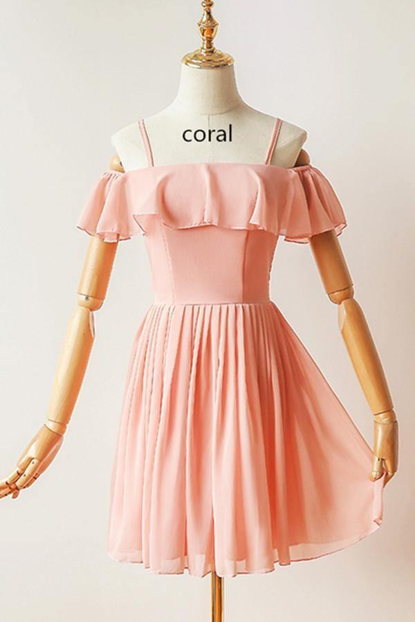 Vestido de fiesta corto de gasa con mangas frías