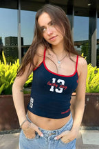 Color Block Printed Casual Cami Top