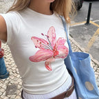 Combhasaki Summer Y2K Cherry Print T-shirt