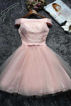Bonito Vestido Corto de Fiesta de Encaje y Tul Vestido de Regreso a Casa