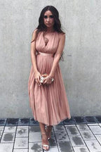 Süßes V-Ausschnitt Tüll Kurzes Ballkleid Homecoming Kleider