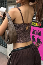 Sexy Ruffle Sheer Leopard Cami Top